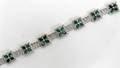 122246 PEAR SHAPED EMERALDS  DIAMOND BRACELET