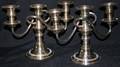 122241 ENGLISH SILVER ON COPPER CANDELABRA PAIR