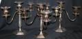 122240 WEBB ENGLISH SILVERPLATE  CANDELABRA THREE