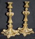 122239 CONTINENTAL BRASS CANDLESTICKS PAIR H10