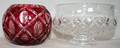 121387 CUT FRUIT BOWL  CRANBERRY ROSE BOWL MODERN