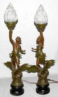 120268 SPELTER FIGURAL LAMPS LATE 20TH C H343