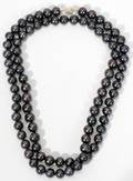 120239 CULTURED BLACK PEARL NECKLACE GOLD CLASP L36