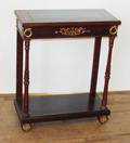 112220 REGENCY STYLE MAHOGANY  LEATHER CONSOLE