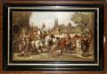 112193 ERNST HILDEBRAND OIL ON BOARD FESTIVE PARADE