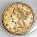 111310 US LIBERTY HEADEAGLE 5 GOLD COIN 1901P