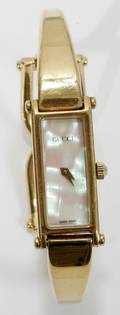 110281 GUCCI LADYS YELLOW GOLD FILLED WRIST WATCH