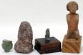 041372 EGYPTIAN WOOD  STONE FIGURES ANTIQUITY