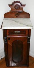 040318 VICTORIAN WALNUT  MARBLE NIGHT STAND