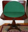 040315 PEDESTAL BASE MAHOGANY  FELT TOP GAMES TABLE