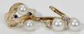 032285 PEARL SAPPHIRE RING PEARL DIAMOND EARRINGS