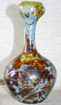 022271 STRING OVERLAY MOTTLED ART GLASS VASE H83