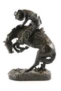 After Frederic Remington Bronze Figural Sculpture