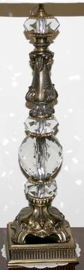 022253 BRASS  CRYSTAL TABLE LAMP MODERN H42