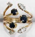 020280 SAPPHIRE DIAMOND  14K GOLD RING
