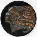 012259 COPPER PORTRAIT PLAQUE OF AN INDIAN CHIEF
