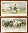 012250 AFTER JOHN FORD CLYMER LITHOS COWBOY  HORSES