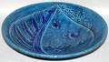 010273 SWEDEN BLUE POTTERY LEAF DESIGN PLAQUE