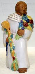 010269 POTTERY STATUE ST FIACRE SIGNED S BORU