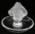 122263 LALIQUE CUT CRYSTAL RING DISH W NUDE FIGURES