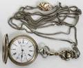 121408 WALTHAM COIN SILVER GENTLEMANS POCKET WATCH