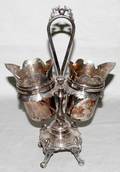 120304 VICTORIAN SILVERPLATE CONDIMENT STAND C1890