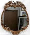 112226 GILT FRAMED OVAL MIRROR C196080 39x33