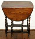 112223 OAK DROP LEAF TABLE C1900 H28 D24