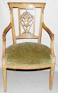 110286 FRENCH EMPIRE FRUITWOOD ARM CHAIR W PEGS