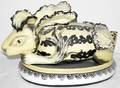 041420 ITALIAN POTTERY RABBIT WCABBAGE H10 L18