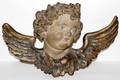 032345 ITALIAN POLYCHROME CARVED WOOD CHERUB