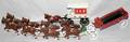 030298 CAST METAL BEER WAGON WCLYDESDALE HORSE TEAM