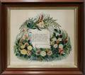 022312 GOUACHE  INK FLORAL  SCROLL POEM C1875