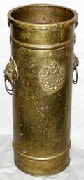 022293 EUROPEAN HAND HAMMERED BRASS UMBRELLA STAND
