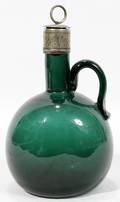 021386 EMERALD GREEN BLOWNGLASS DECANTER 19TH C
