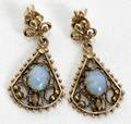 011420 OPAL EARRINGS CABOCHON OPAL 14K GOLD C1930