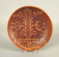 Pennsylvania redware charger dated 1938 attributed to Thomas Stahl