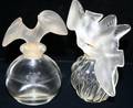 010325 LALIQUE FROSTED CRYSTAL PERFUME BOTTLES