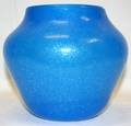 010323 GENE SALA BLUE ART GLASS VASE H8 DIA9