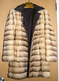 121474 FUR JACKET W QUILTED BROWN CLOTH LINER