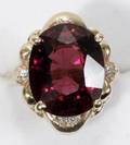 120332 14K GOLD PINK TOURMALINE  DIAMOND RING