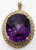 120337 14K YELLOW GOLD  AMETHYST PENDANT