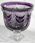112283 AMETHYST OVERLAY CRYSTAL COMPOTE
