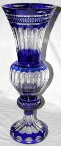 112282 CRYSTAL OVERLAY VASES CLEAR TO COBALT