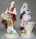 111388 SCHUMANN DRESDEN PORCELAIN FIGURES PAIR H9