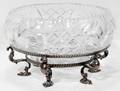 110356 CUT GLASS CENTERPIECE ON SILVERPLATE STAND