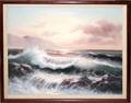 110351 OIL ON CANVAS 20x24 BREAKING WAVES