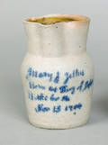 Reading Pennsylvania stoneware presentation pitcher attributed to John ET Zellers