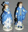 110325 PAIR OF CAPO DI MONTE PORCELAIN FIGURES 1
