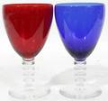 041461 RUBY  COBALT CRYSTAL GOBLETS C1940 TWELVE